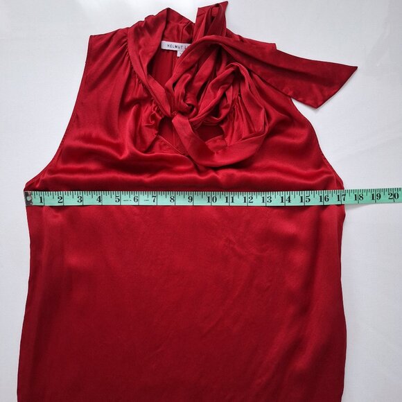 Helmut Lang Red 100% Silk Sleeveless Top - Picture 4 of 5